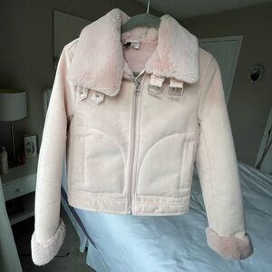 H&M Pink Suede Jacket - size 4! NEVER WORN